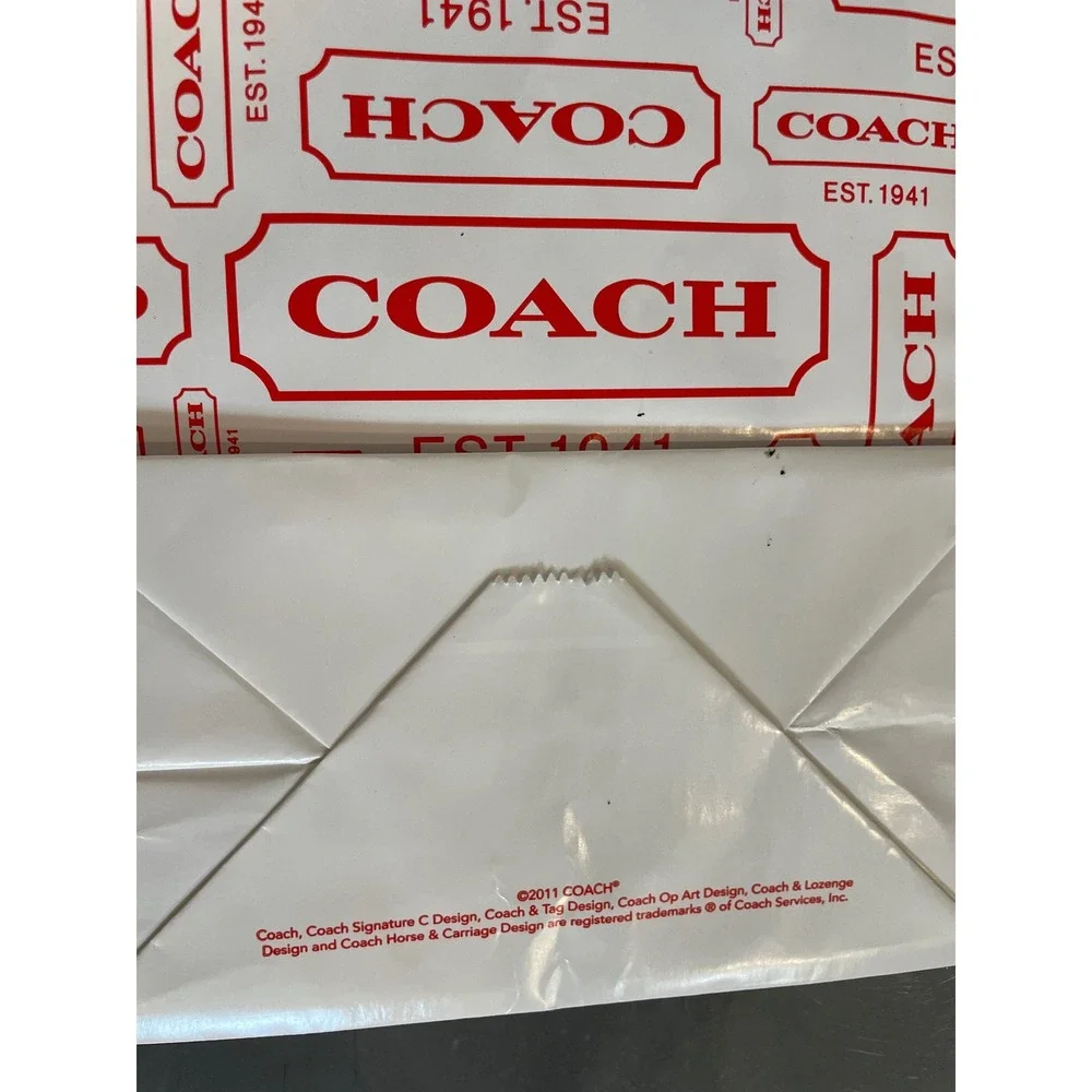 Coach Red Logo Monogram White Paper Shopping Gift Bags Set of 4 Y2K VTG READ